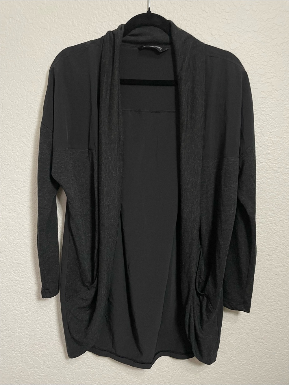 The North Face Black Long Open Front Wool Blend Cardigan S